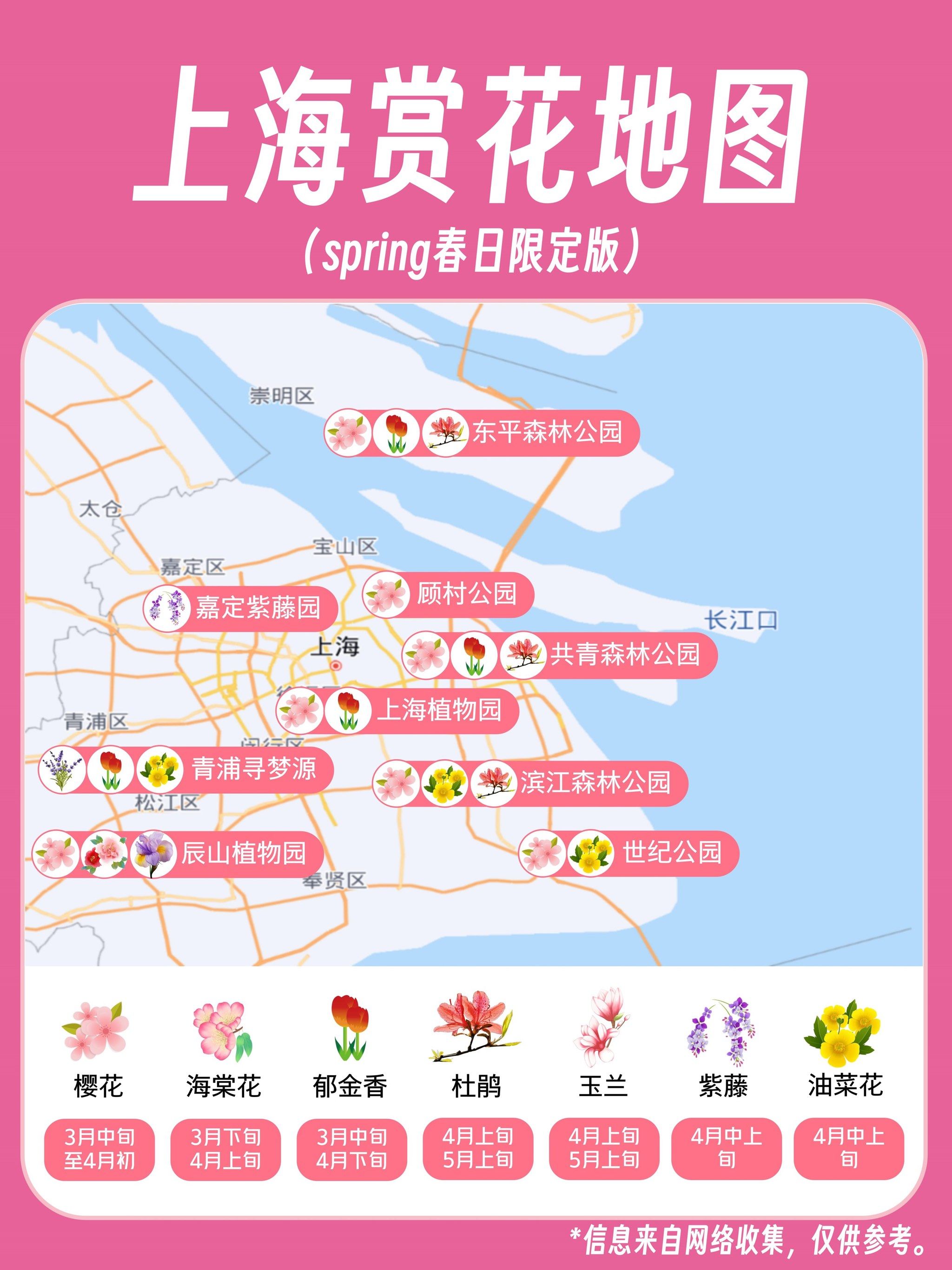 上海赏花地图🌸花期全攻略, 一次性总结✅