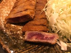 牛かつ130ｇ明太麦飯セット-牛かつもと村(原宿店)