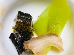 莴笋烧鳝筒-临水阁农家乐饭店