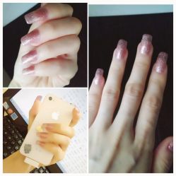 半贴片延长+小闪粉-娃娃美甲wawa nail salon