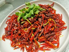 干煸牛肉-盘锦生态酒店-火锅餐厅