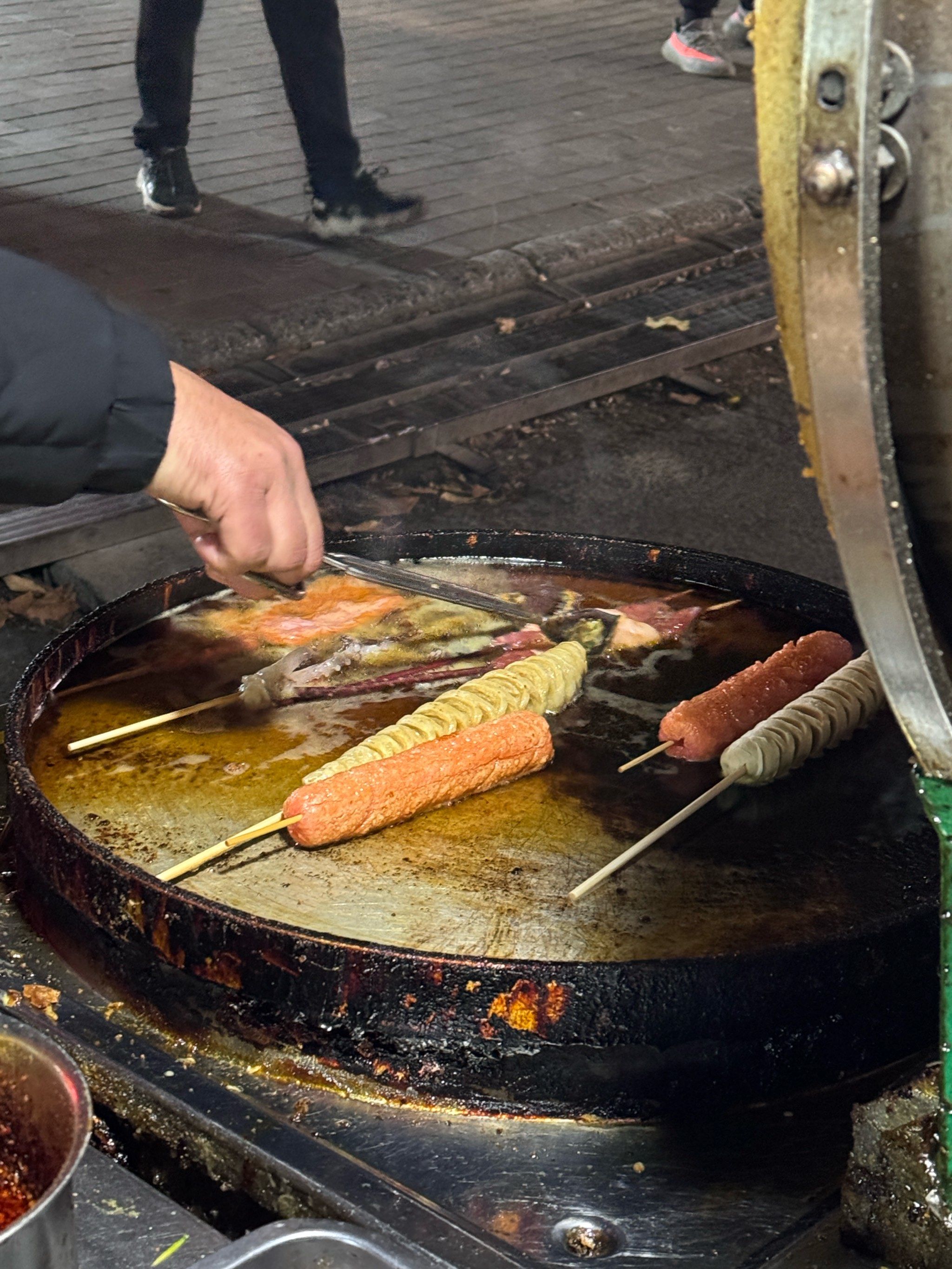 小吃摊的街头美味