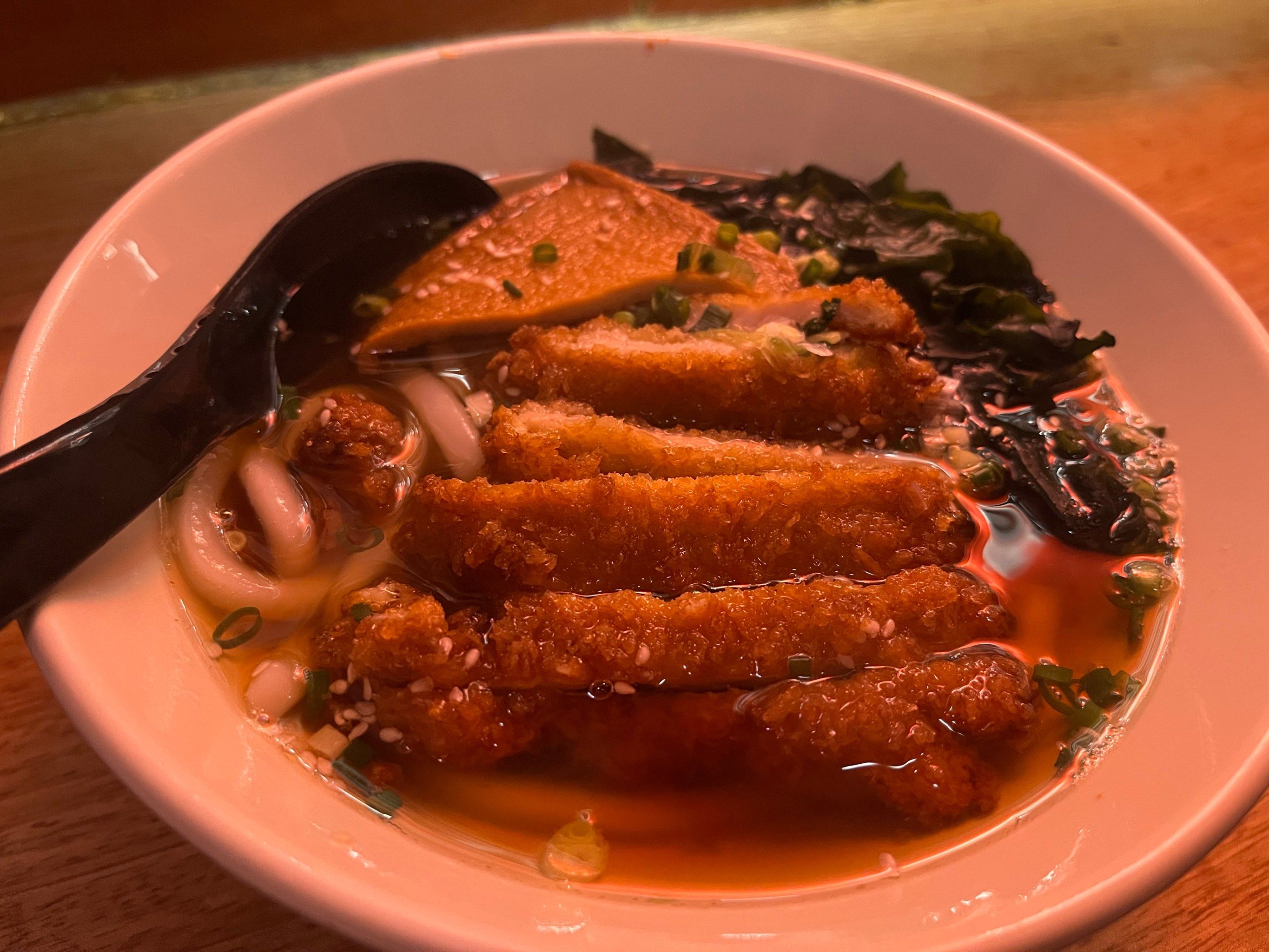 猪排乌冬面19.9!猪排现炸香脆不腻