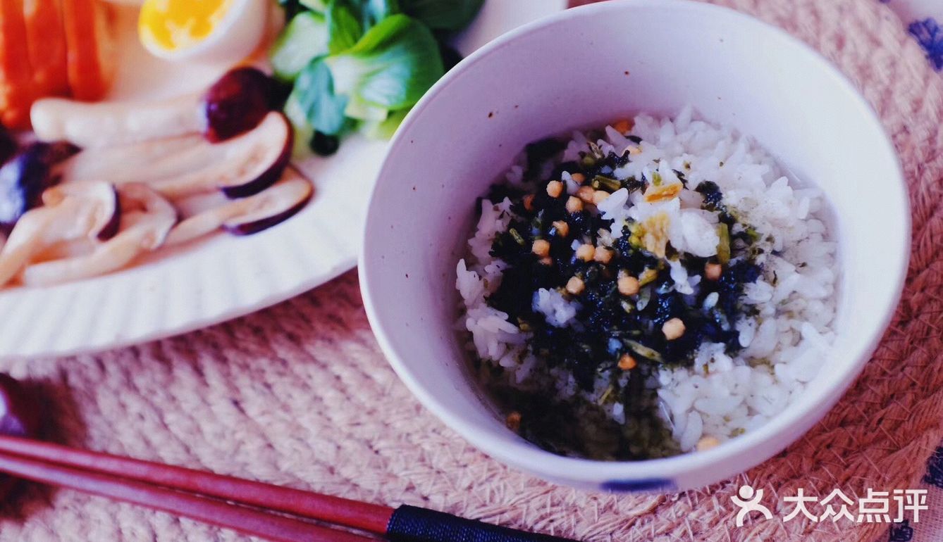 野沢菜漬のお茶漬け｜煎松茸｜溏心蛋