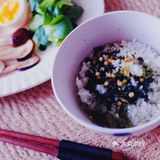 野沢菜漬のお茶漬け｜煎松茸｜溏心蛋