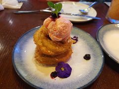 西班牙油条配冰淇淋蓝莓汁-斯比特花园西餐厅(东方商厦店)