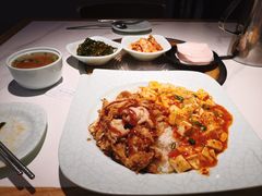 嫩豆腐炸鸡饭-猪啊牛呀羊啊铜盘烤肉(正大广场店)