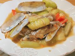 家烧蛏子丝瓜-十面欢腾·海鲜面·台式Bistro(长乐路店)