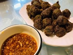 农家炸菜丸子-华盛园卷子王农家菜水库鱼