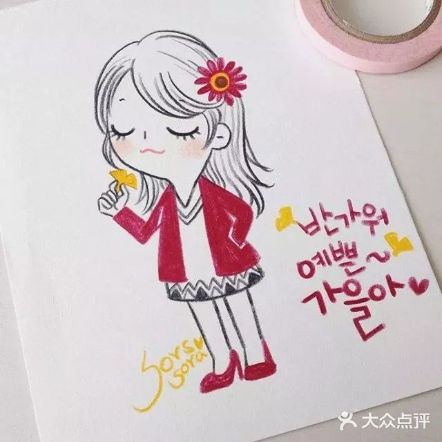 小清新彩铅人物画，每一张都超萌哒！