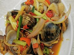 姜葱炒花甲-覃记海鲜美食餐厅