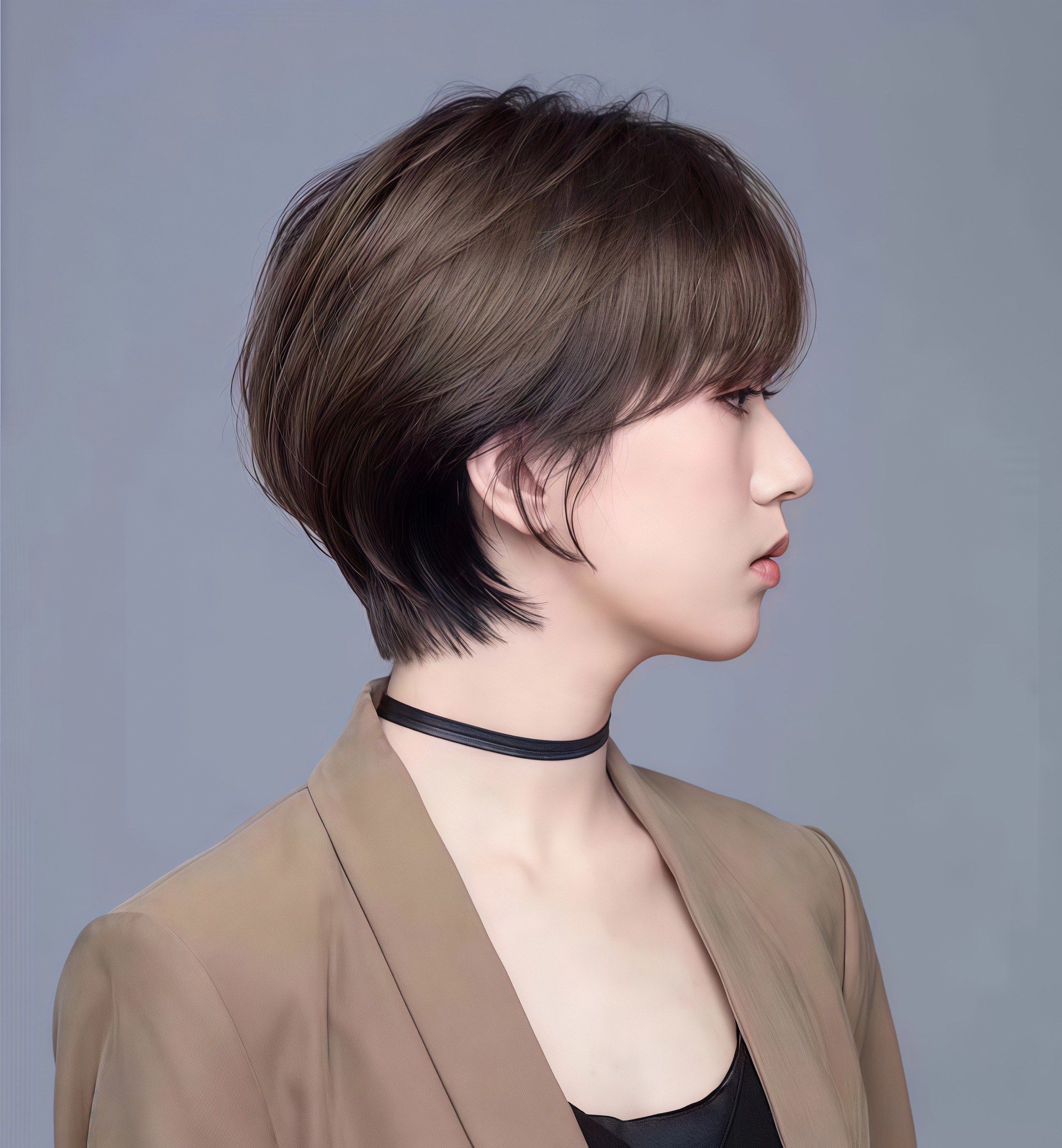 挂耳短发