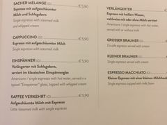 菜单-Cafe Sacher(WIEN)