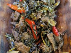 基诺茶叶炒牛肉-基诺山寨.版纳民族特色菜