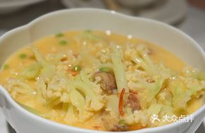 Local Cauliflower and Shrimp Mushroom Soup