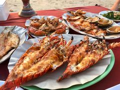 烤大虾-金巴兰海滩烛光bbq