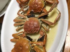 蒸毛蟹-菠菜美食