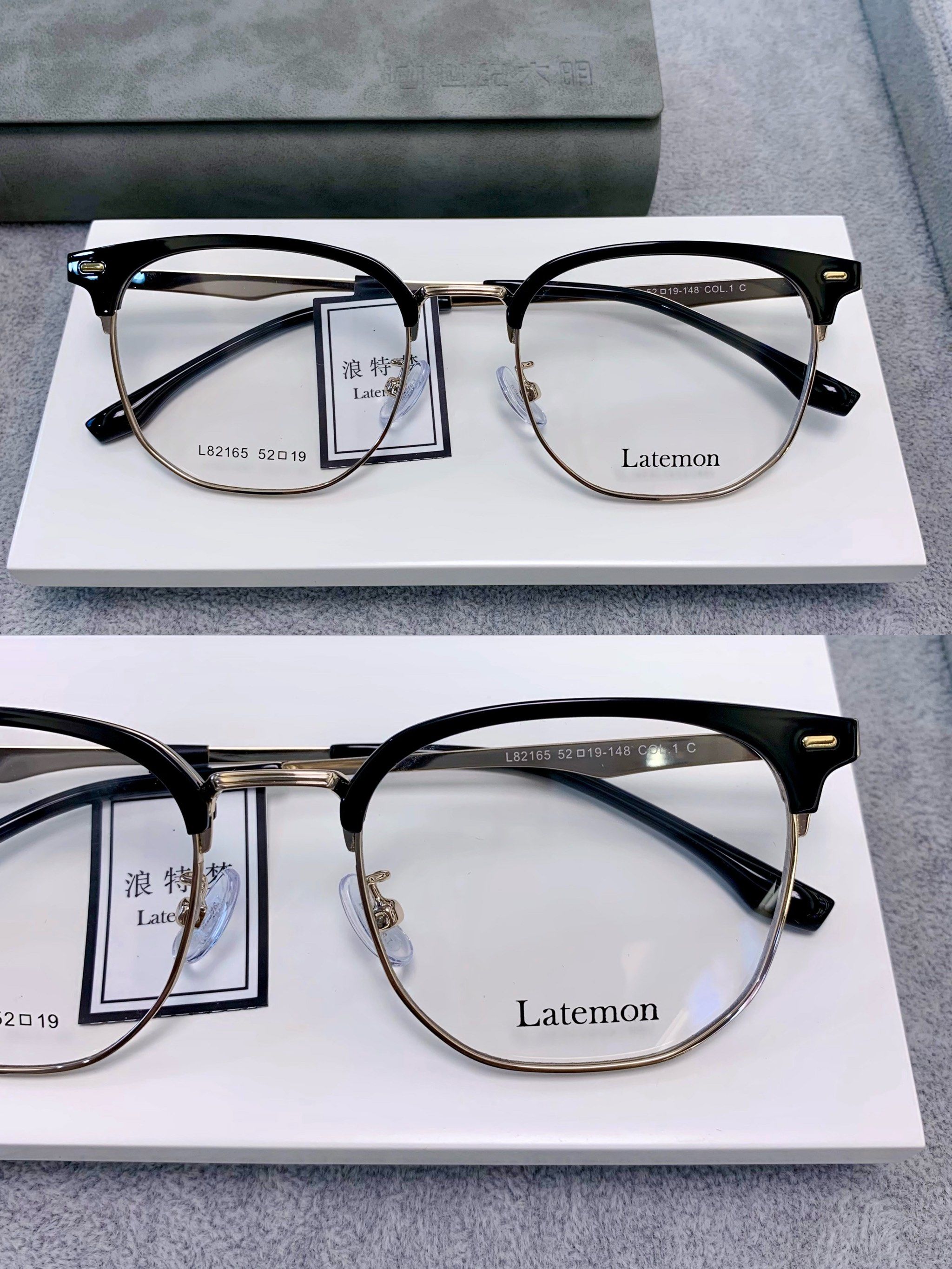 男生可以焊在脸上的半框金丝眼镜真的爱了