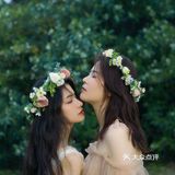 森系母女写真☘️超治愈/温柔的绿色系母女照