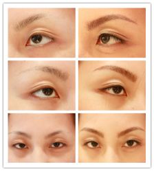 点击看大图 美女君君塑眉眼线前后对比-艾妃罗高科美肤美甲美睫健康管理