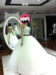 第二套出门纱&nbsp;咖啡腰带-韩国天使嫁衣婚纱礼服馆(上海旗舰店)
