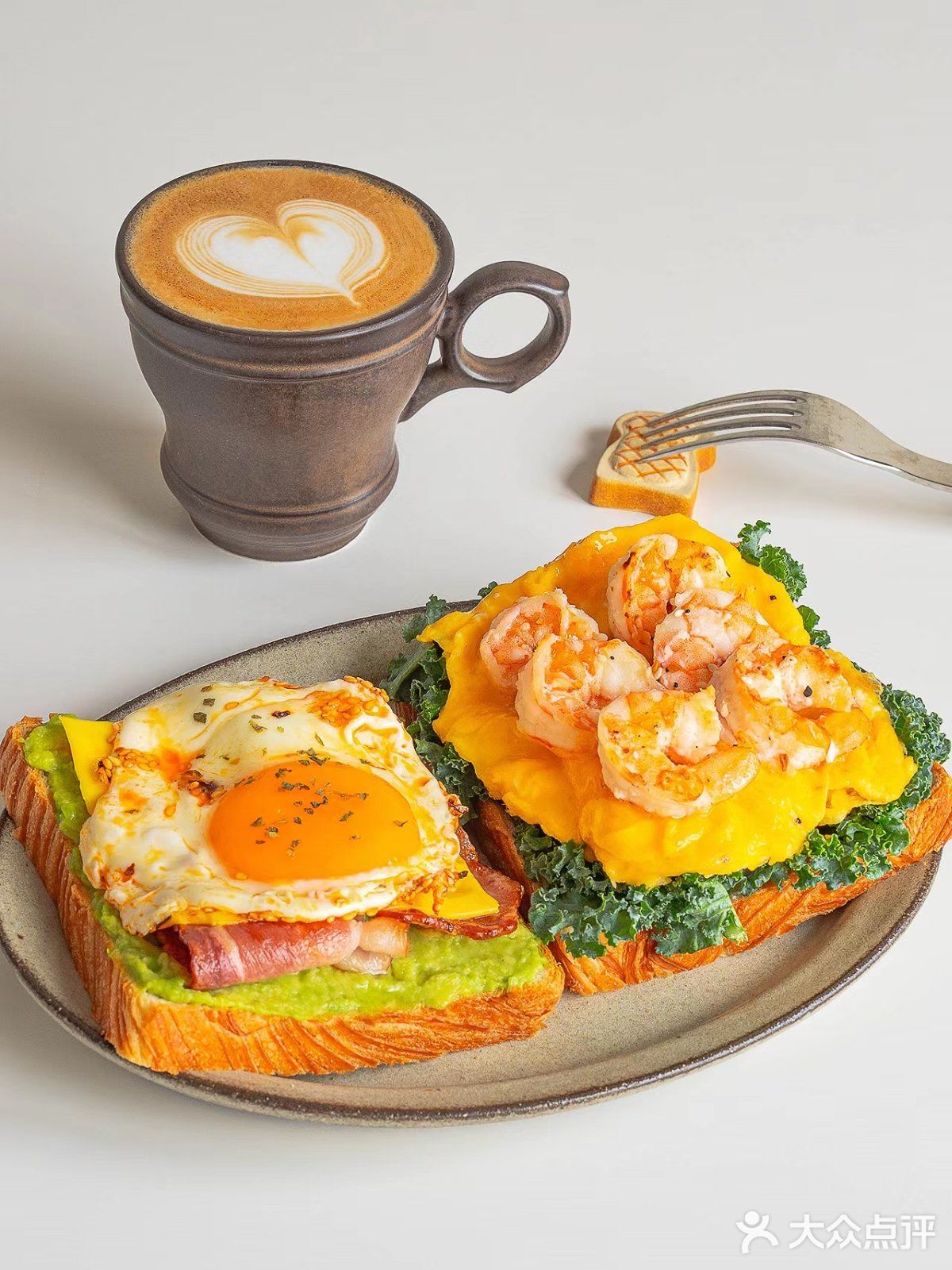 brunch🍴双拼开放式三明治&热拿铁