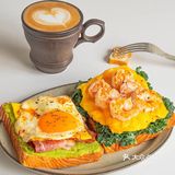 brunch🍴双拼开放式三明治&热拿铁