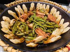 排骨豆角卷子-华盛园卷子王农家菜水库鱼
