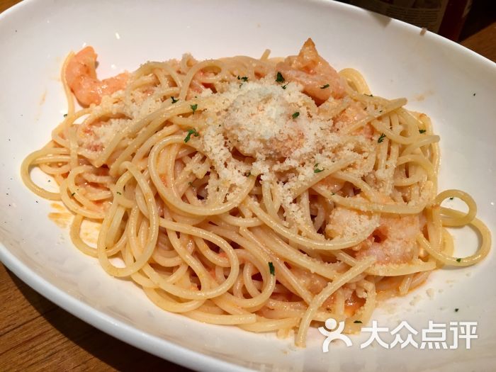 鲜虾明太子奶油意面