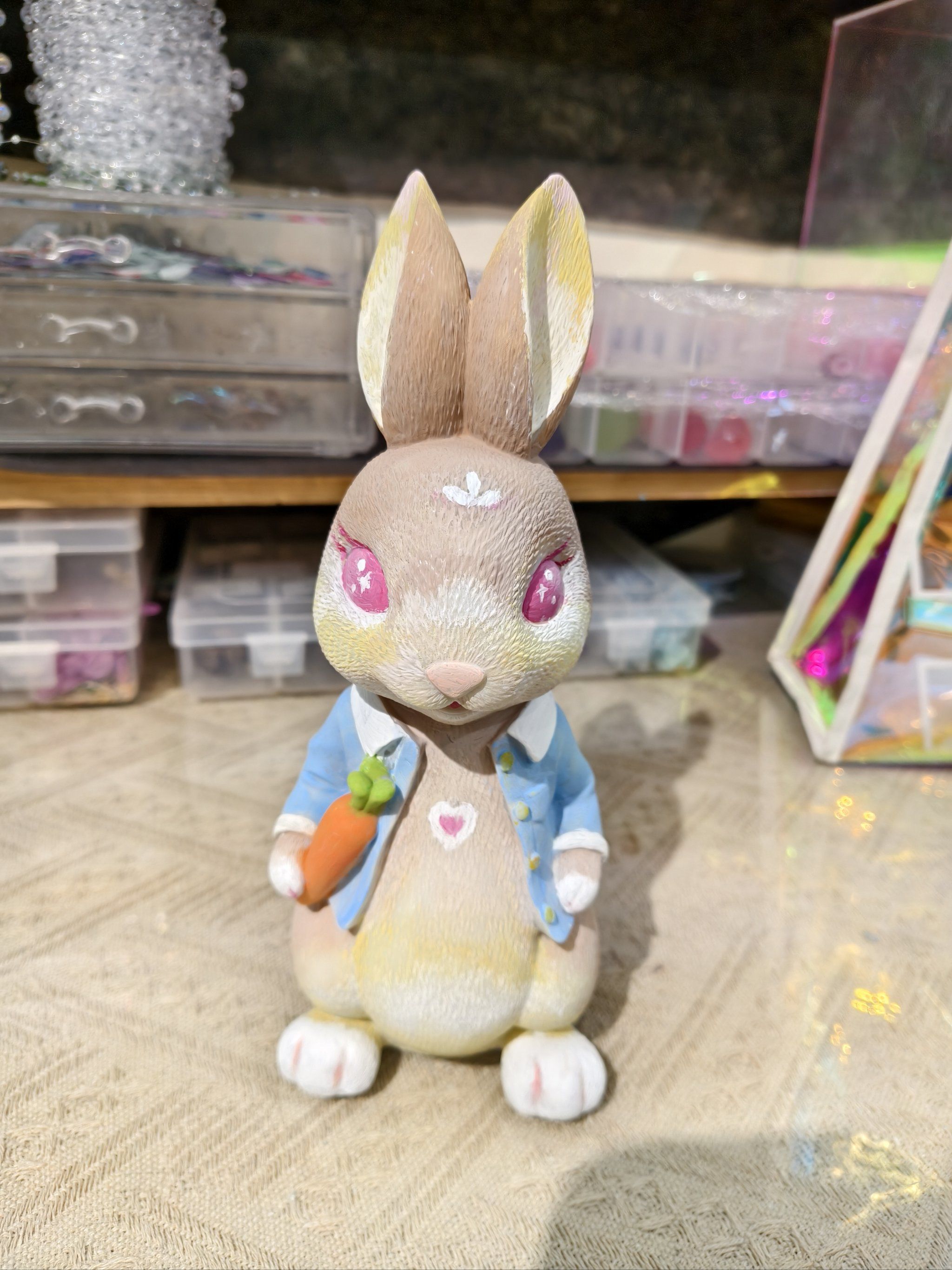 0元玩转这座城今天画了彼得兔超级可爱,这个是搪胶娃娃,感觉比石改蜒