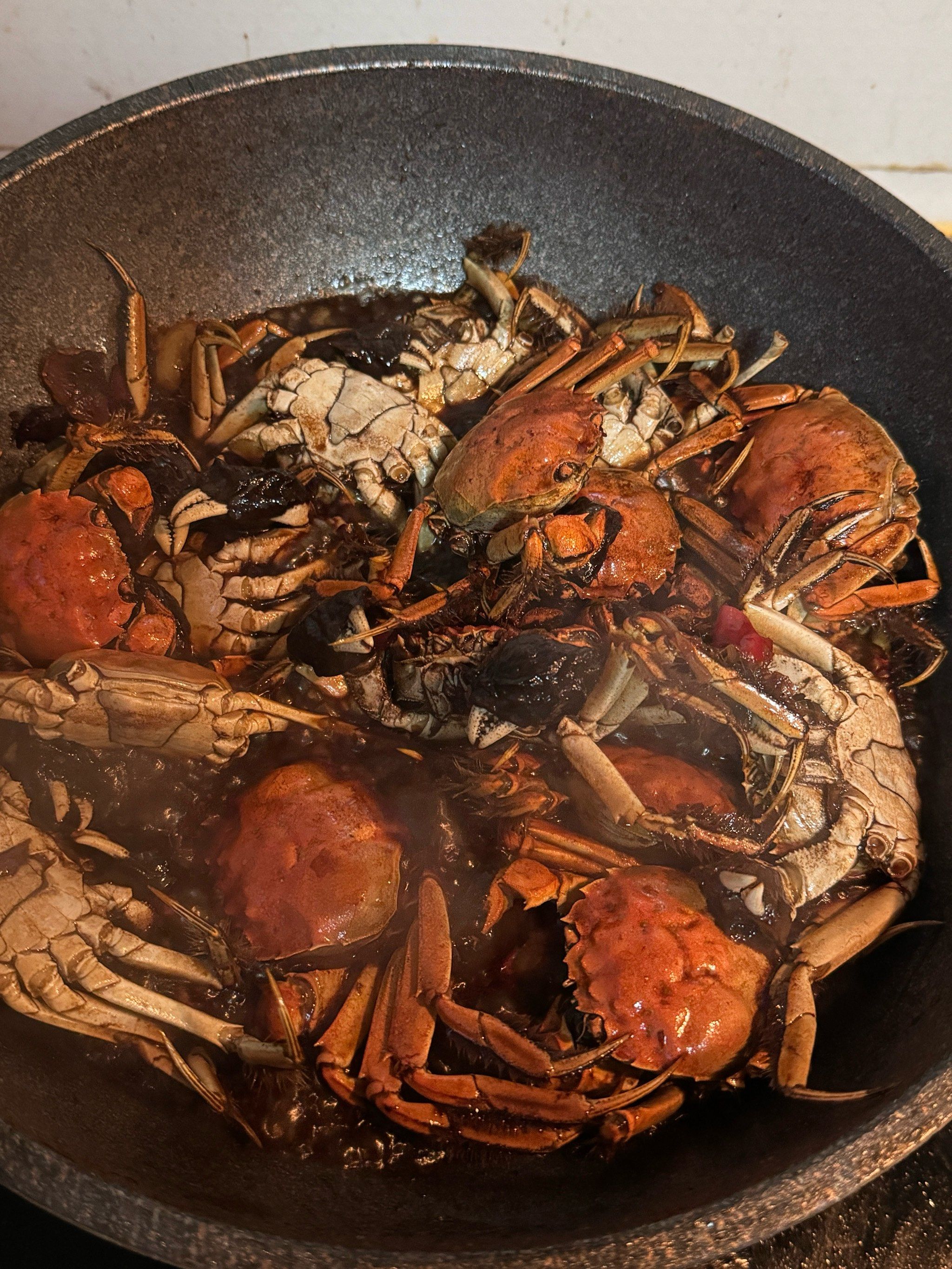 酱油焖河蟹