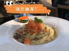 日式蟹肉熏三文鱼奶油细面-Lets burger非常汉堡·环球风味(蓝色港湾店)