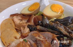 Pork Trotter Rice with Eggplant and Roast Duck Leg