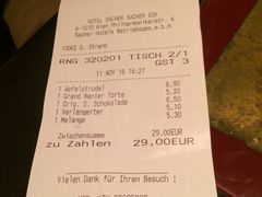 账单-Cafe Sacher(WIEN)