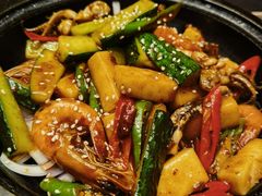 干锅鱿鱼虾-顺福苑·新派淮扬菜