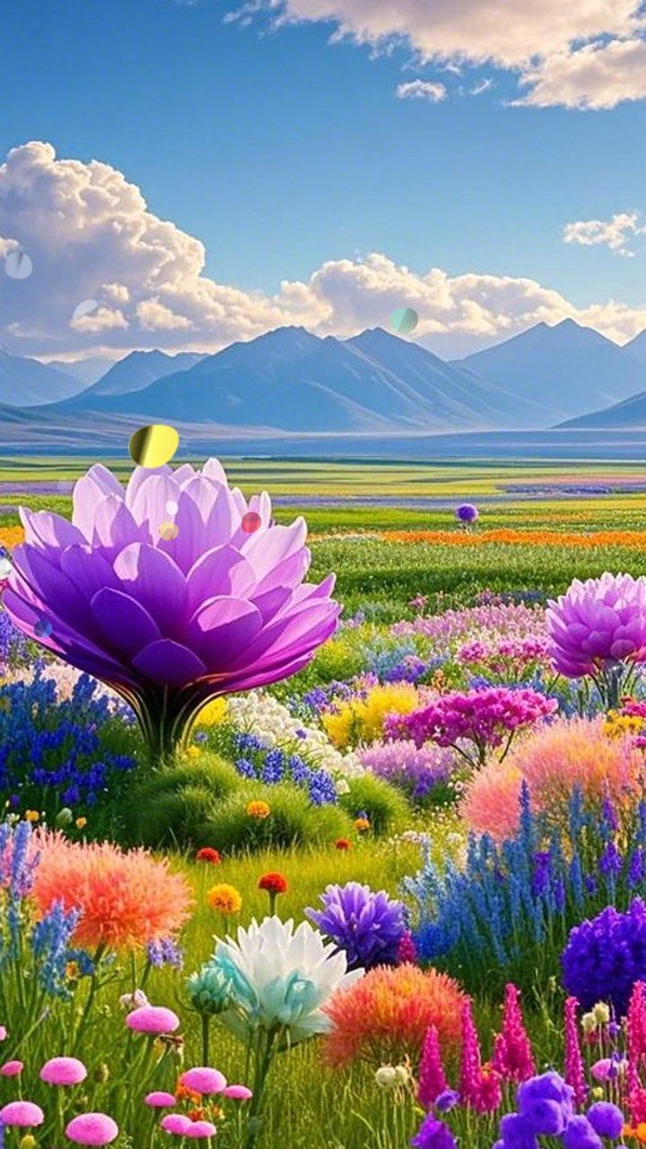 盛开花朵的美景