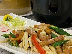 泡藕尖炒秋葵爽肉-客家汇·客家传承菜(水库店)