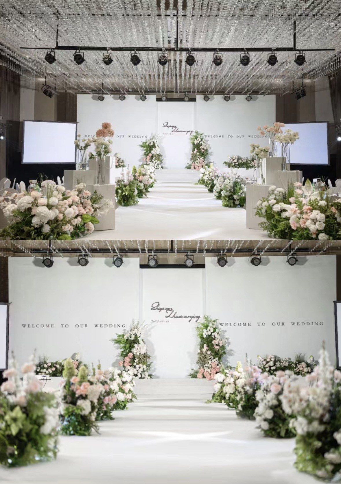 白色极简婚礼布置	绝绝子