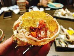 籽蟹配醋冻紫苏花-璞御·海鲜·雪花牛肉局(宾水西道店)