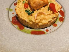 菌菇芦笋烩饭配香煎三文鱼-第101座花园餐厅(湖滨88店)