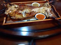 -龙裕山庄烤全羊