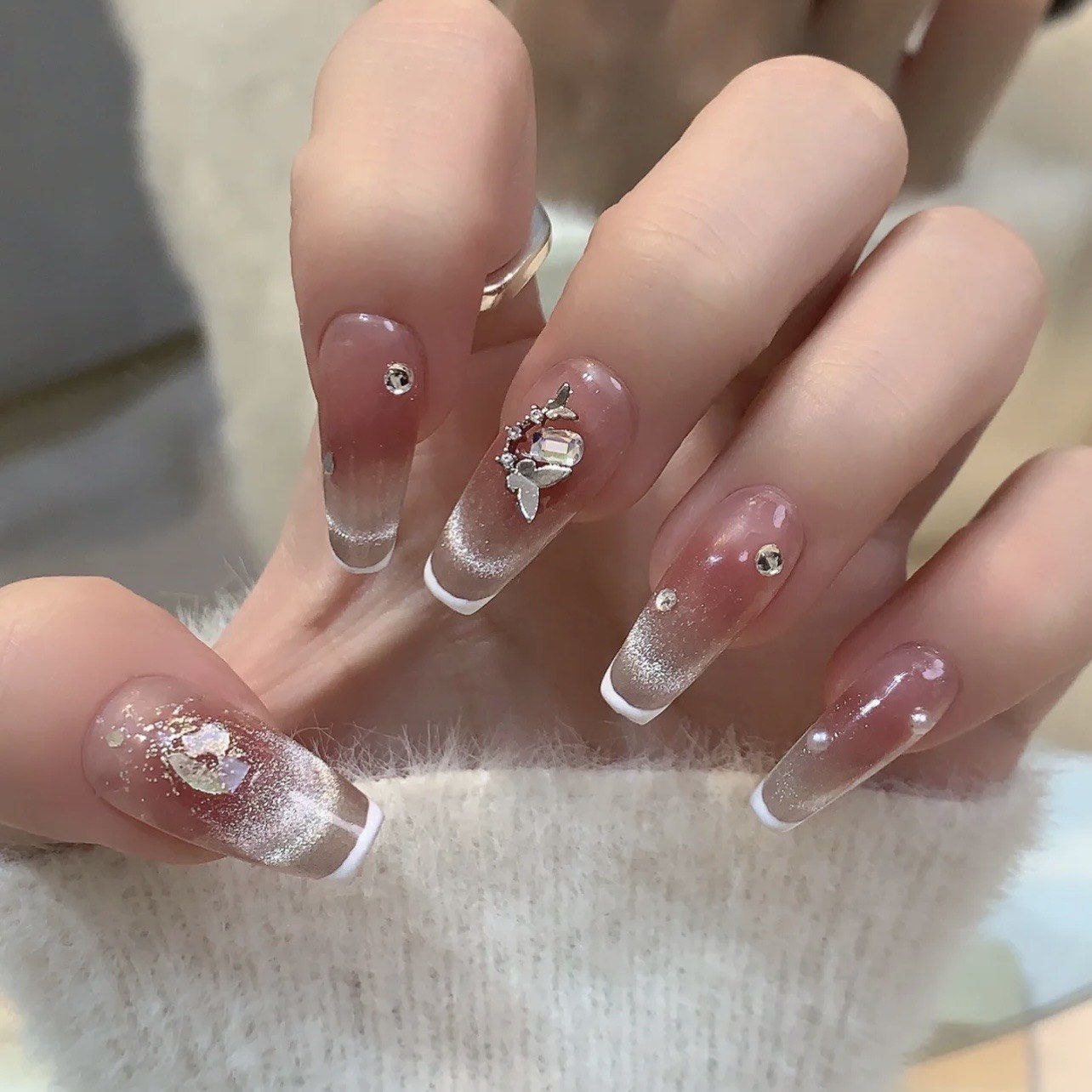 纯欲风裸色显白气质美甲款式#仙女无法抗拒