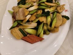 青蒜茨菇咸肉片-怡园饭店-餐厅(四望亭店)