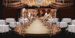 舞台效果图-Pink Gold Wedding·婚礼设计