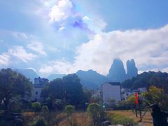 远眺江郎山-江郎山风景名胜区