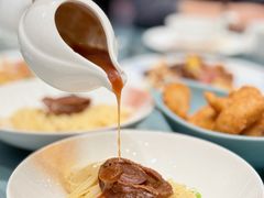 原只18頭黃金吉品干鲍鱼拌天使面-北园酒家(小北路店)