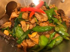 枞菇炒肉-渔语鱼新川菜Bistro(万象天地店)