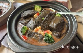 Braised Seafood Black Tofu with Abalone Sauce