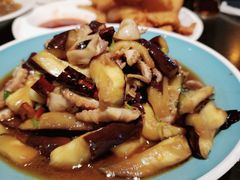 茄子拌八带-晚归月亮湾私家菜(临邑路店)