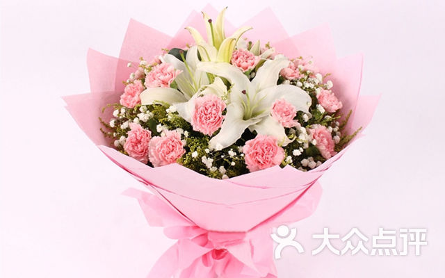 139 19朵粉色康乃馨加百合